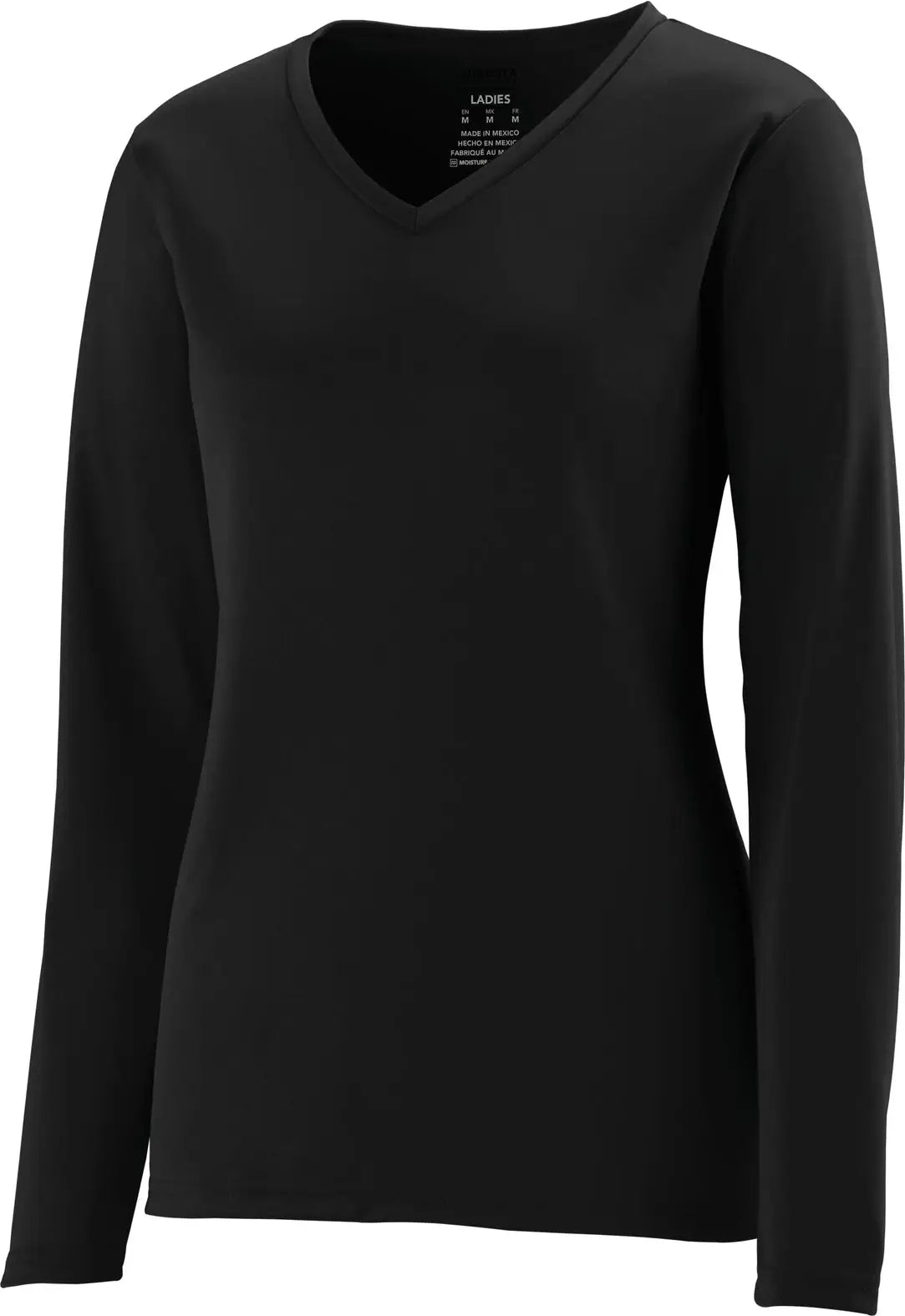 Augusta 1788 Ladies Long Sleeve Wicking T-shirt - Black - Xs