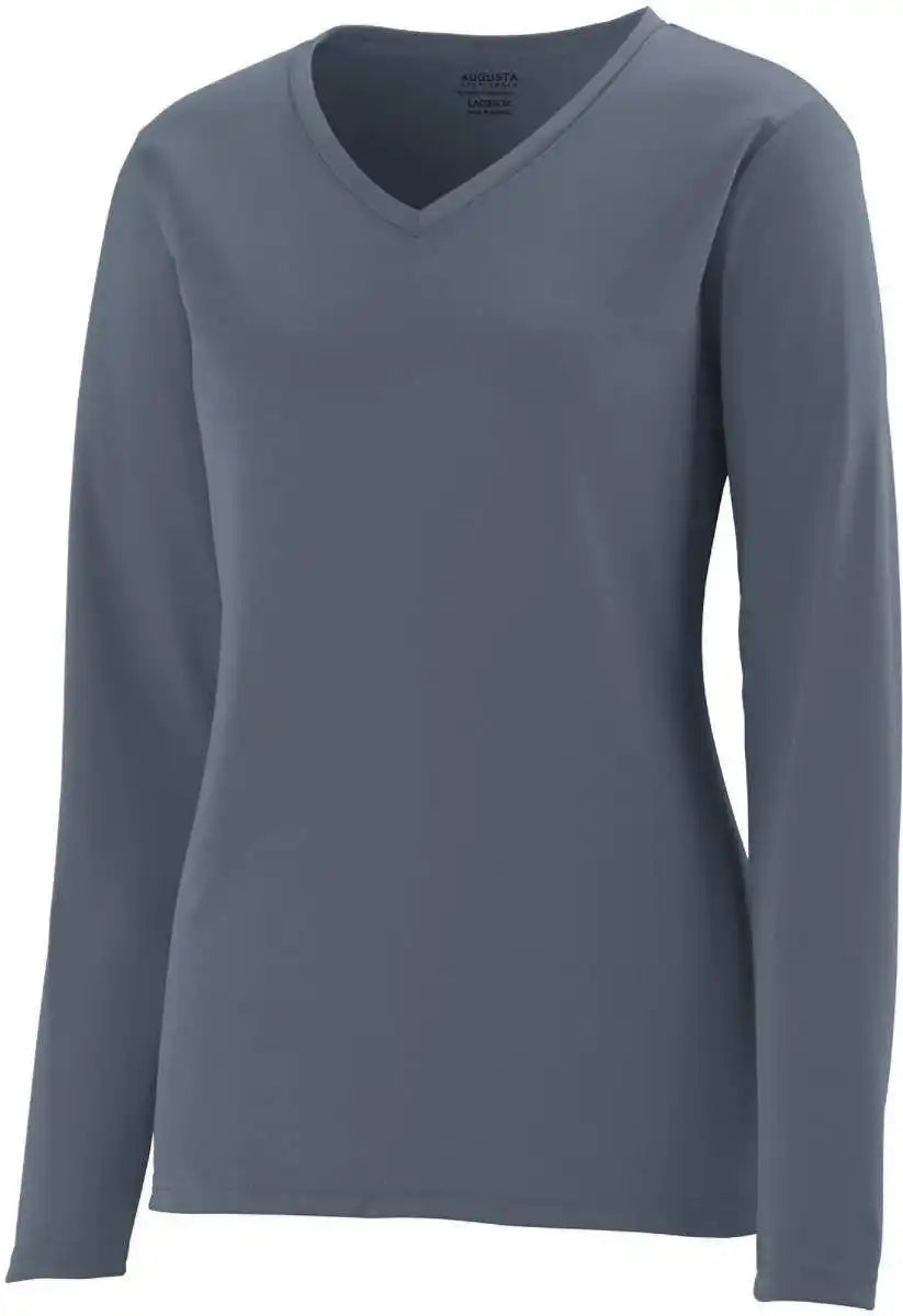Augusta 1788 Ladies Long Sleeve Wicking T-shirt - Graphite