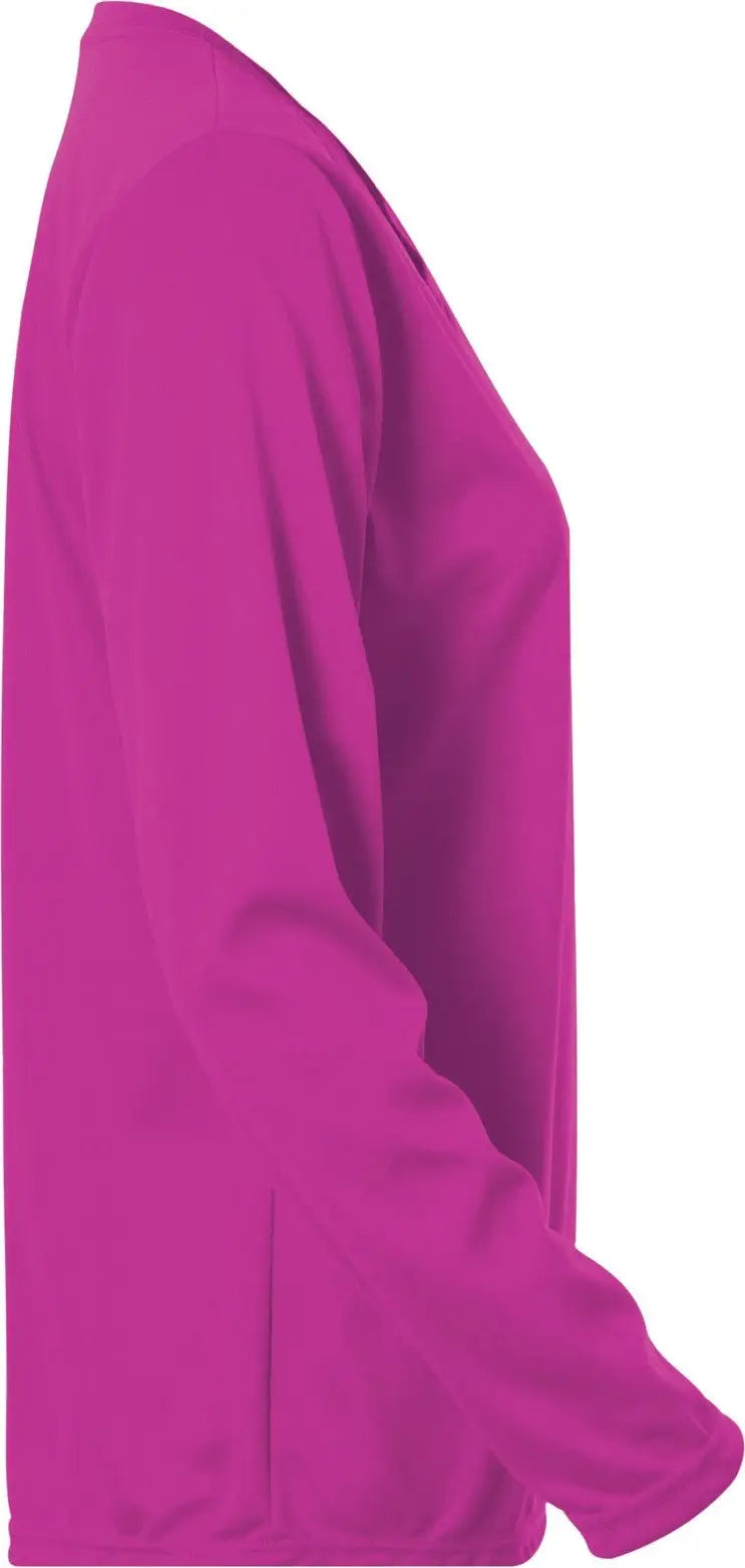 Augusta 1788 Ladies Long Sleeve Wicking T-shirt - Power Pink