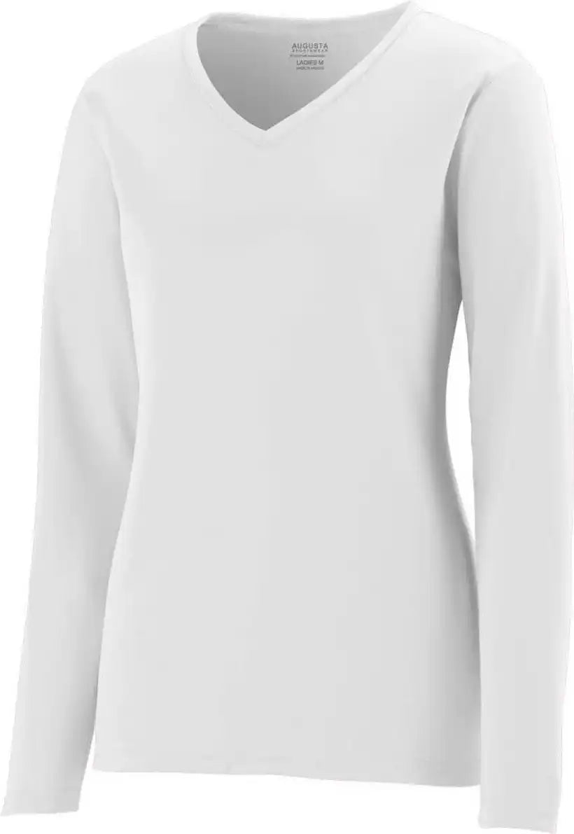 Augusta 1788 Ladies Long Sleeve Wicking t Shirt White