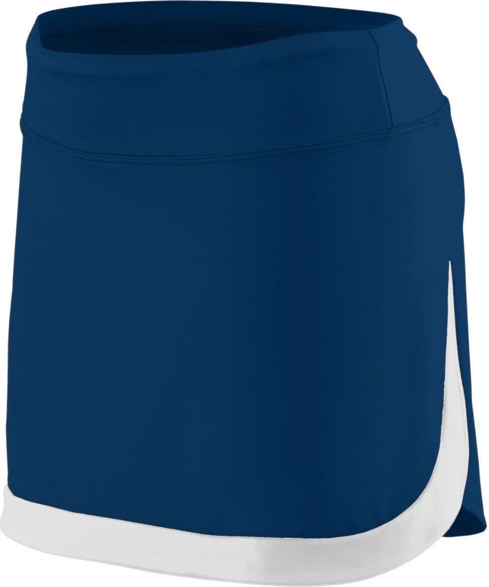 Augusta 2411 Girls Action Color Block Skort - Navy White - Gilrs s