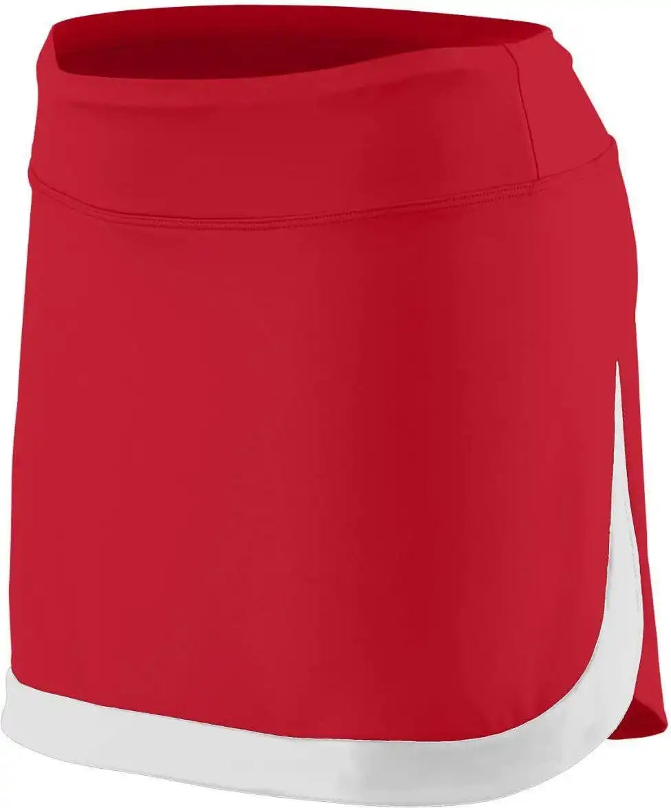 Augusta 2411 Girls Action Color Block Skort Red White