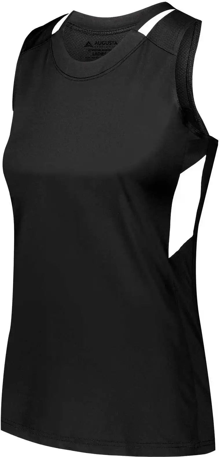 Augusta 2436 Ladies Crossover Tank Black White