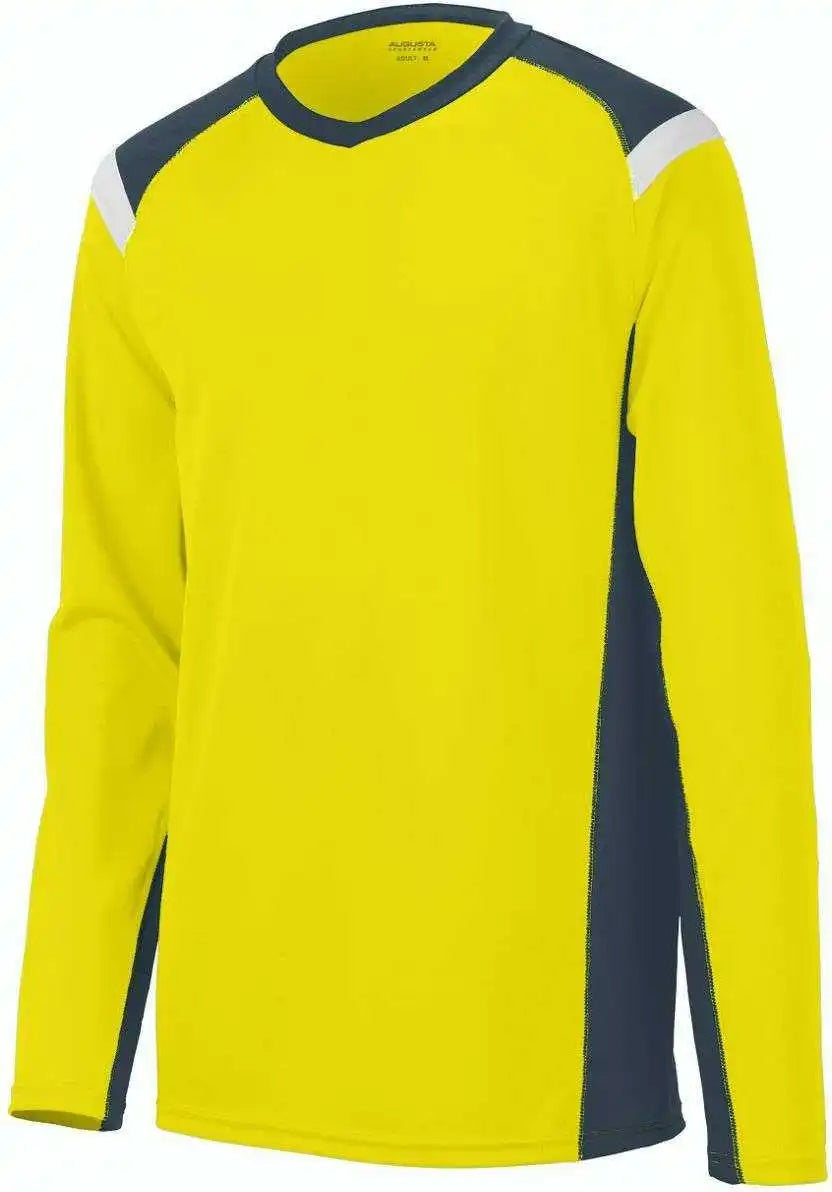 Augusta 2506 Oblique Long Sleeve Jersey - Yellow Dark Gray White