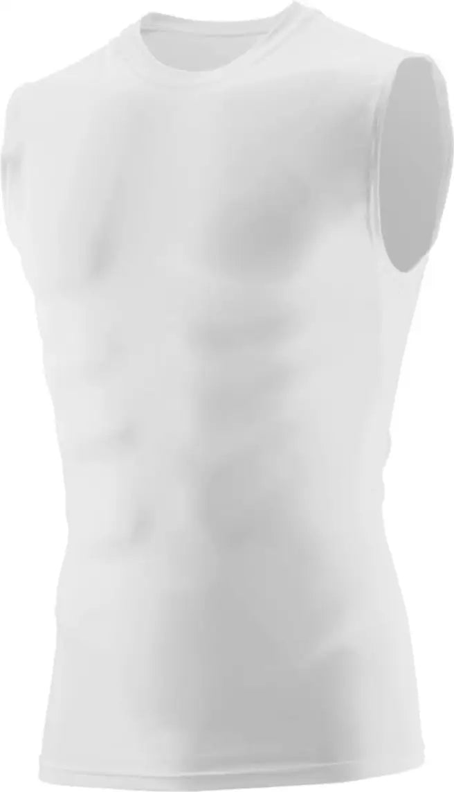 Augusta 2603 Youth Hyperform Compression Sleeveless Shirt - White - s