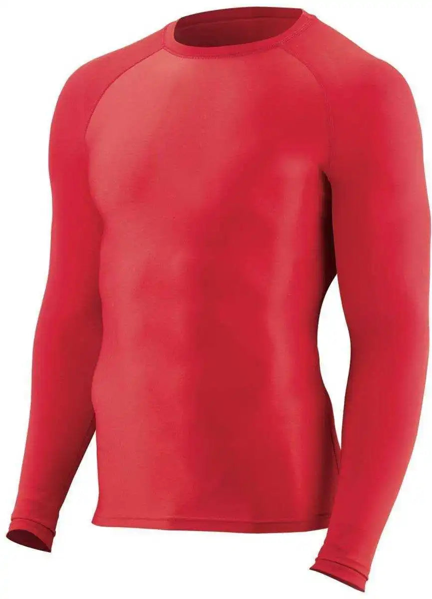 Augusta 2605 Hyperform Compression Long Sleeve Youth Shirt - Red