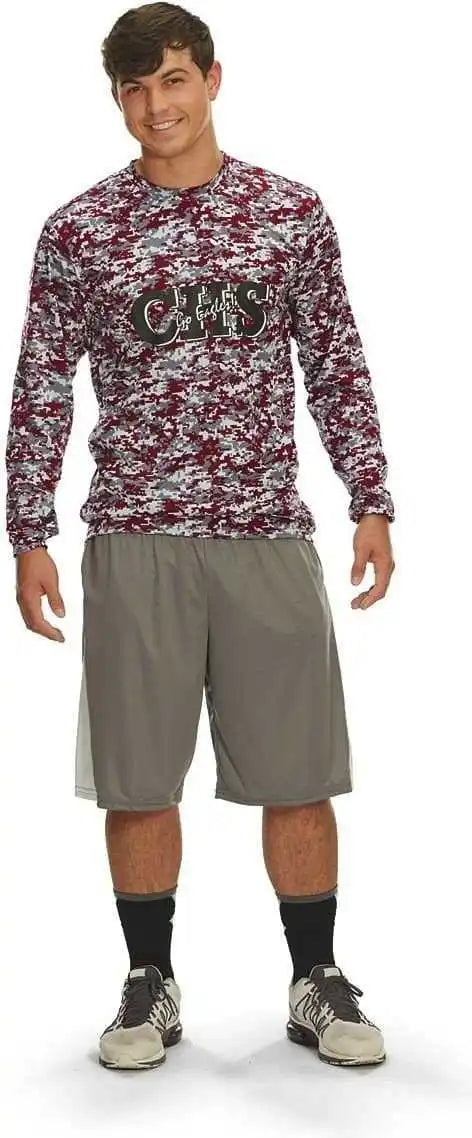 Augusta 2789 Camo Wicking Long Sleeve T-shirt Youth - Maroon