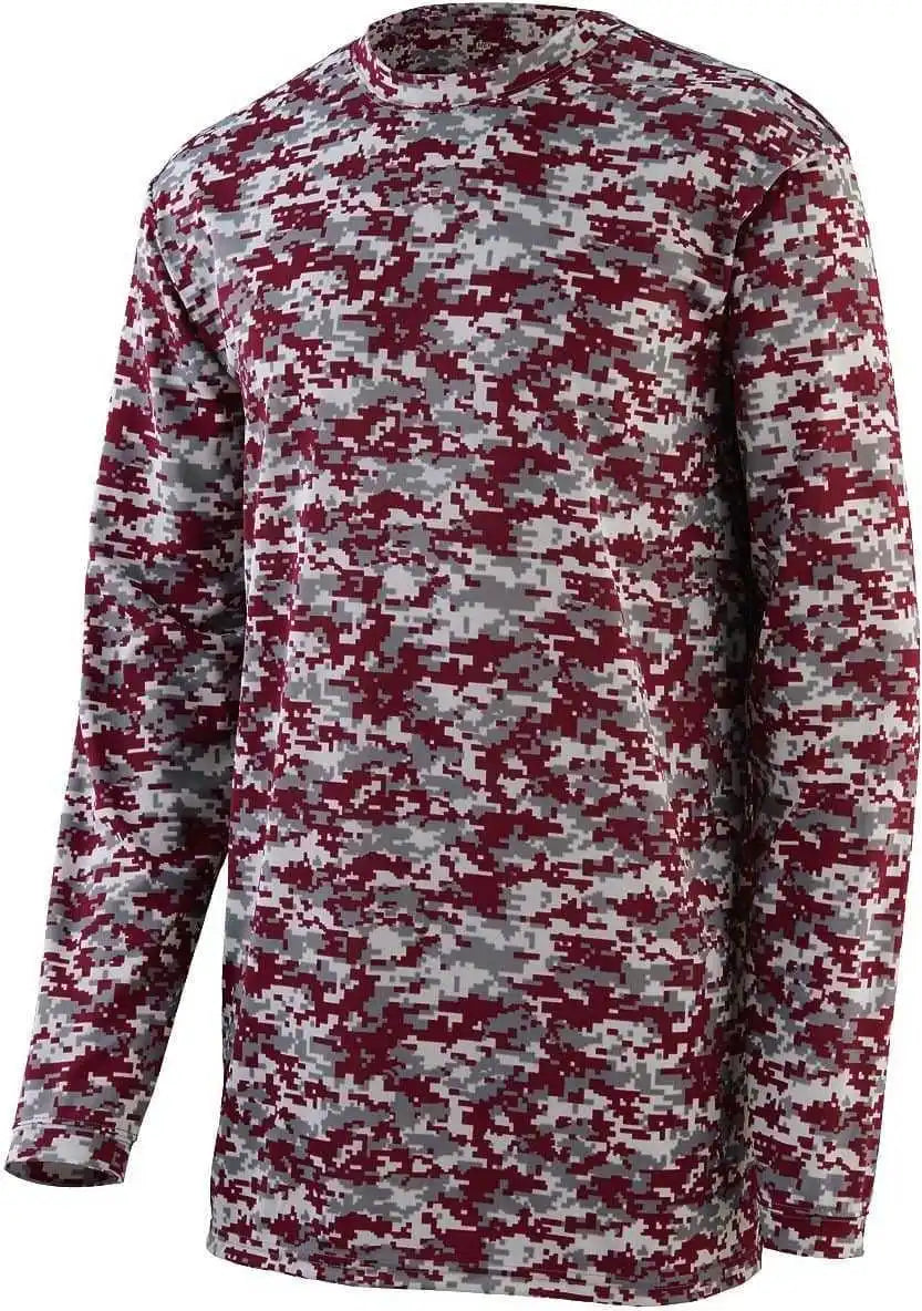 Augusta 2789 Camo Wicking Long Sleeve T-shirt Youth - Maroon