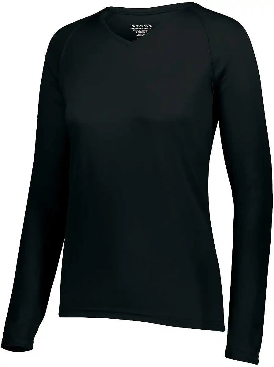 Augusta 2797 Ladies Attain Wicking Long Sleeve Shirt Black