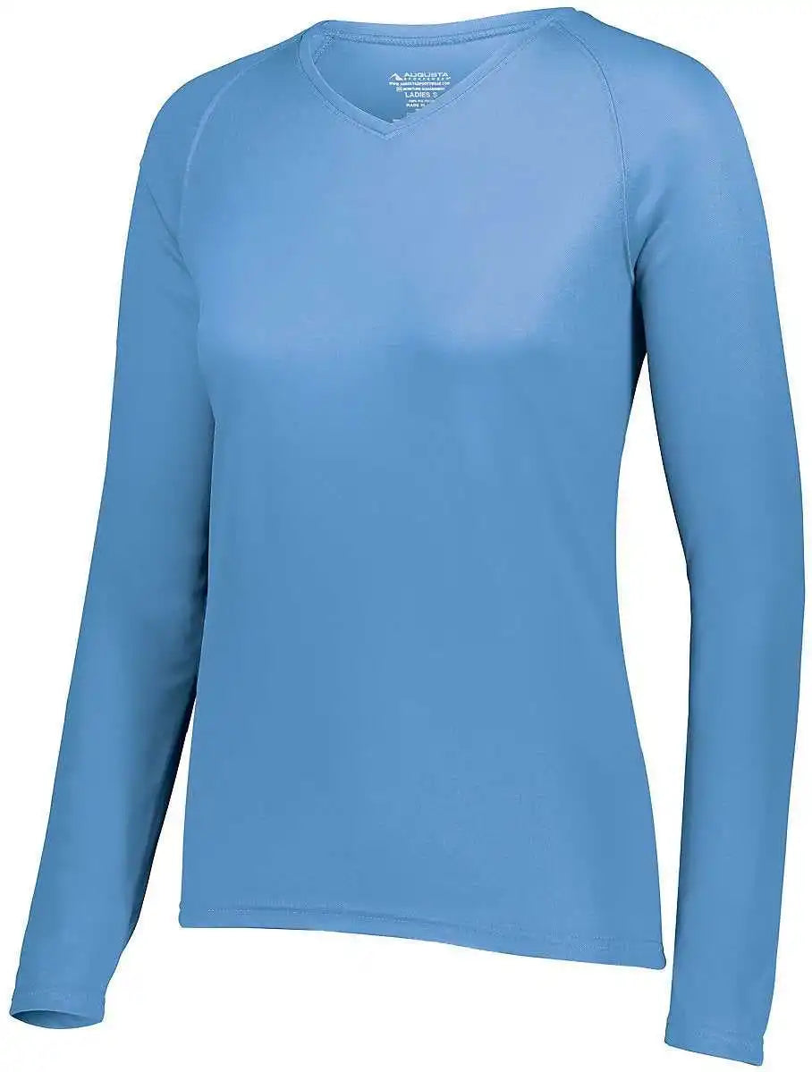 Augusta 2797 Ladies Attain Wicking Long Sleeve Shirt Columbia Blue