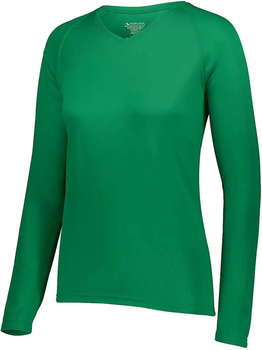 Augusta 2797 Ladies Attain Wicking Long Sleeve Shirt - Kelly - s