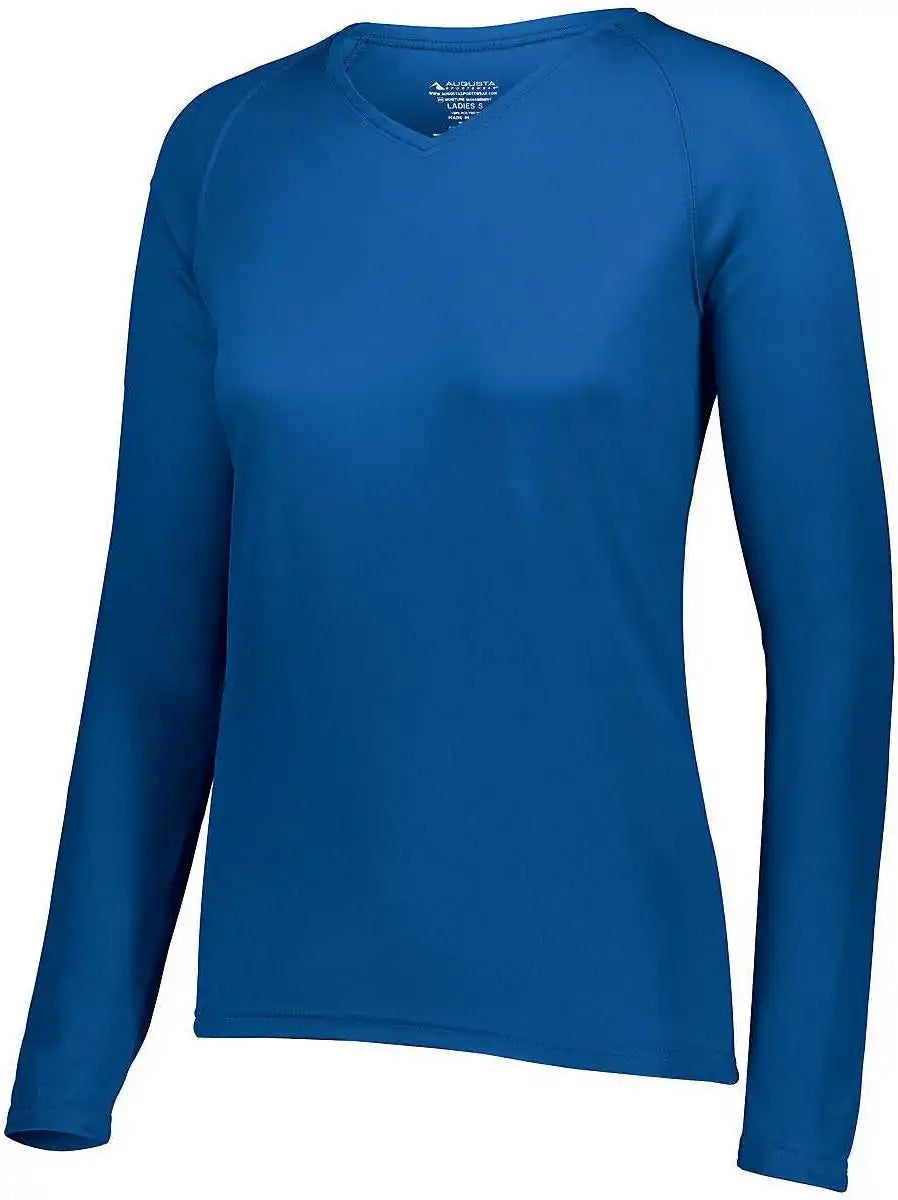 Augusta 2797 Ladies Attain Wicking Long Sleeve Shirt Royal