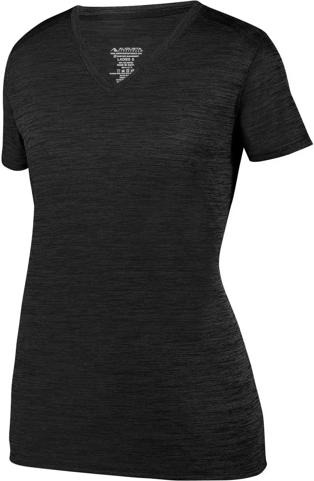 Augusta 2902 Ladies Shadow Tonal Heather Training Tee - Black