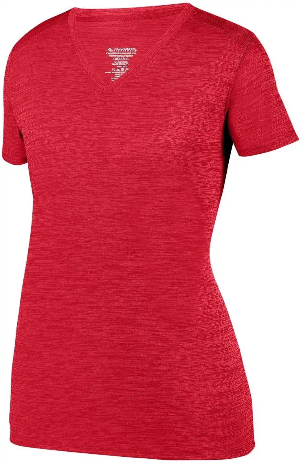 Augusta 2902 Ladies Shadow Tonal Heather Training Tee Red