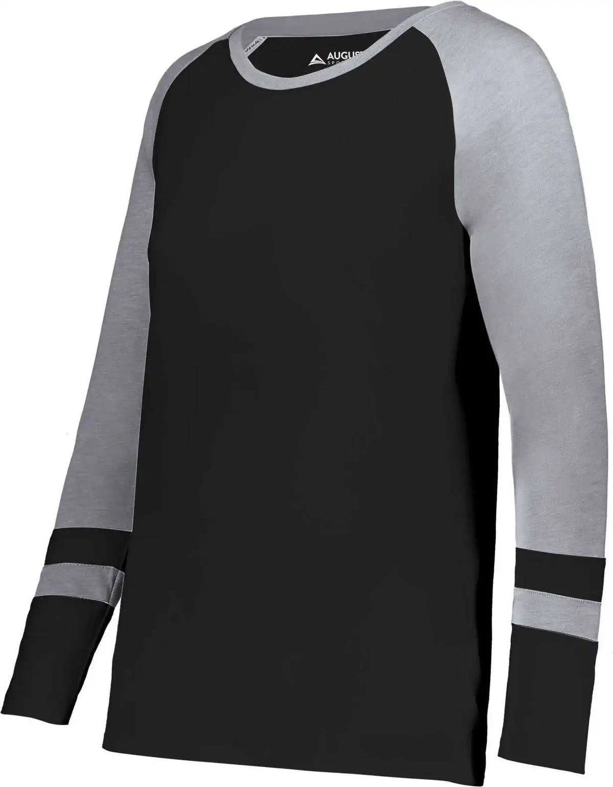 Augusta 2917 Ladies Fanatic 2.0 Long Sleeve Tee Black Gray Heather