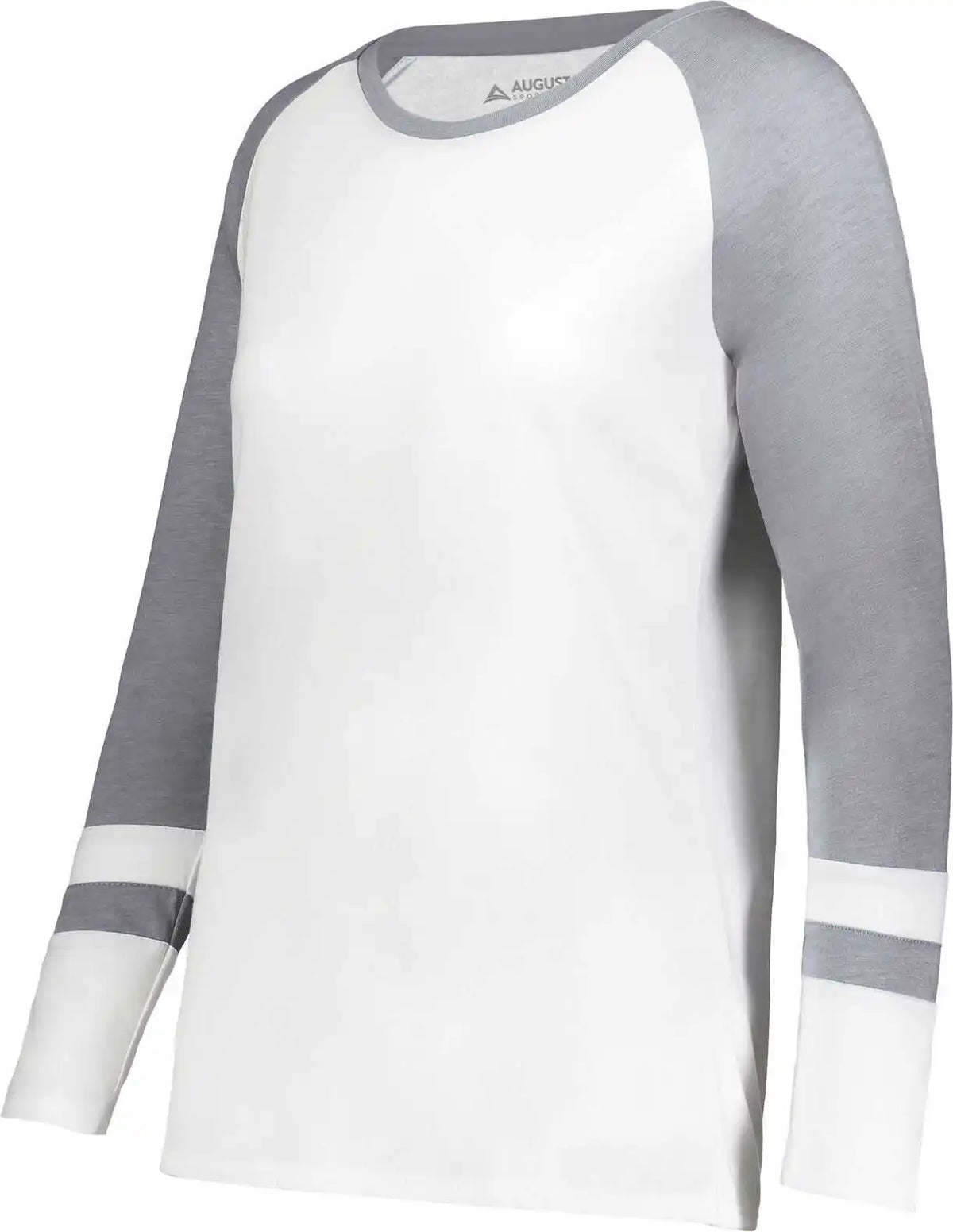Augusta 2917 Ladies Fanatic 2.0 Long Sleeve Tee White Gray Heather