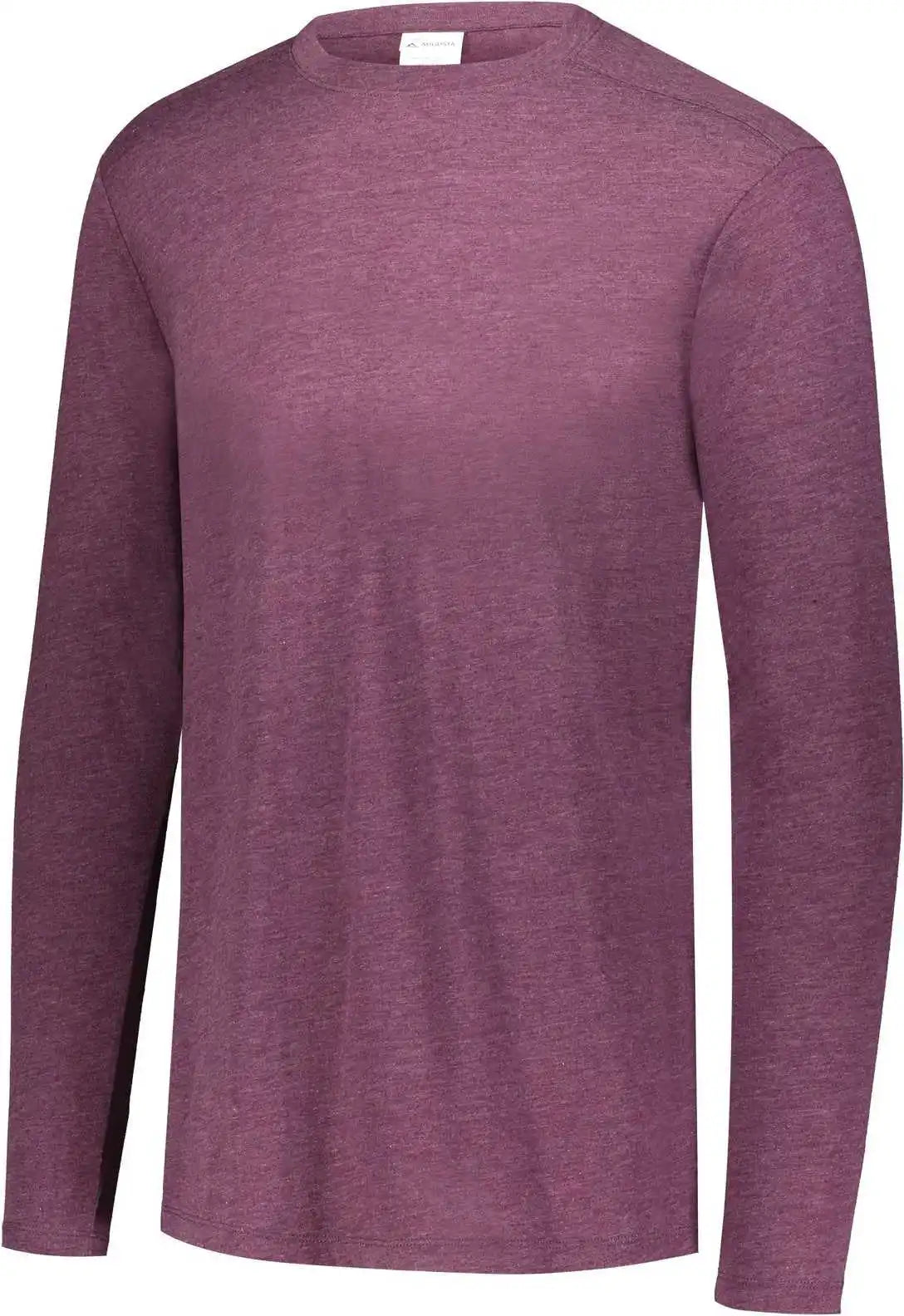 Augusta 3075 Tri Blend Long Sleeve Crew Maroon Heather