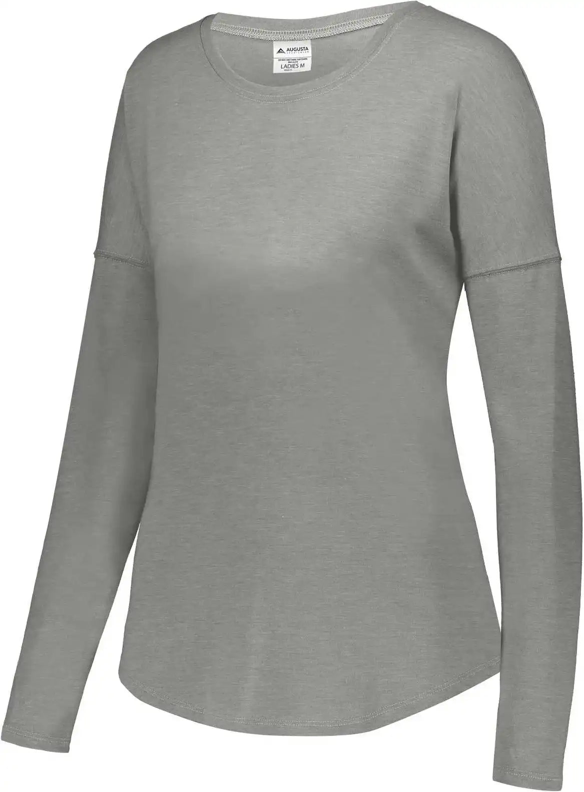 Augusta 3077 Ladies Lux Tri Blend Long Sleeve Shirt Grey Heather