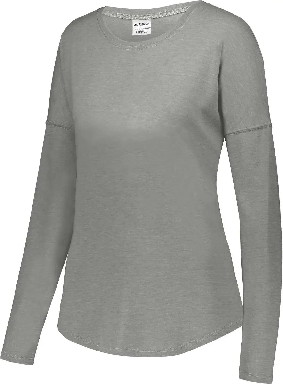 Augusta 3077 Ladies Lux Tri-blend Long Sleeve Shirt - Grey Heather