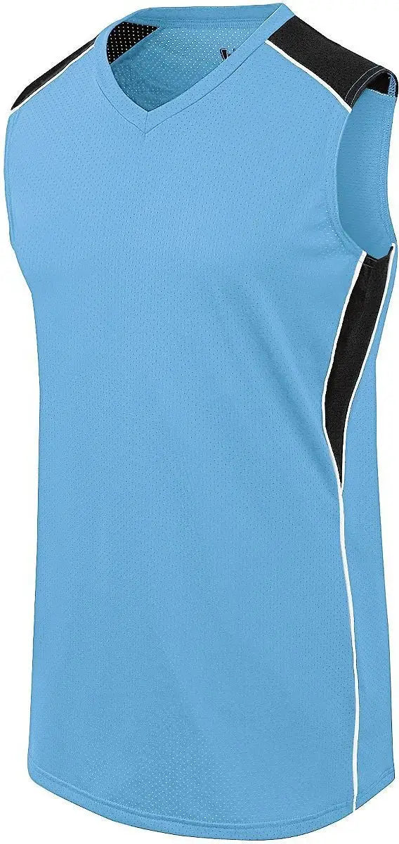 Augusta 312162 Wmns Dynamite Sb Jersey - Columbia Blue Black White - Ladies s