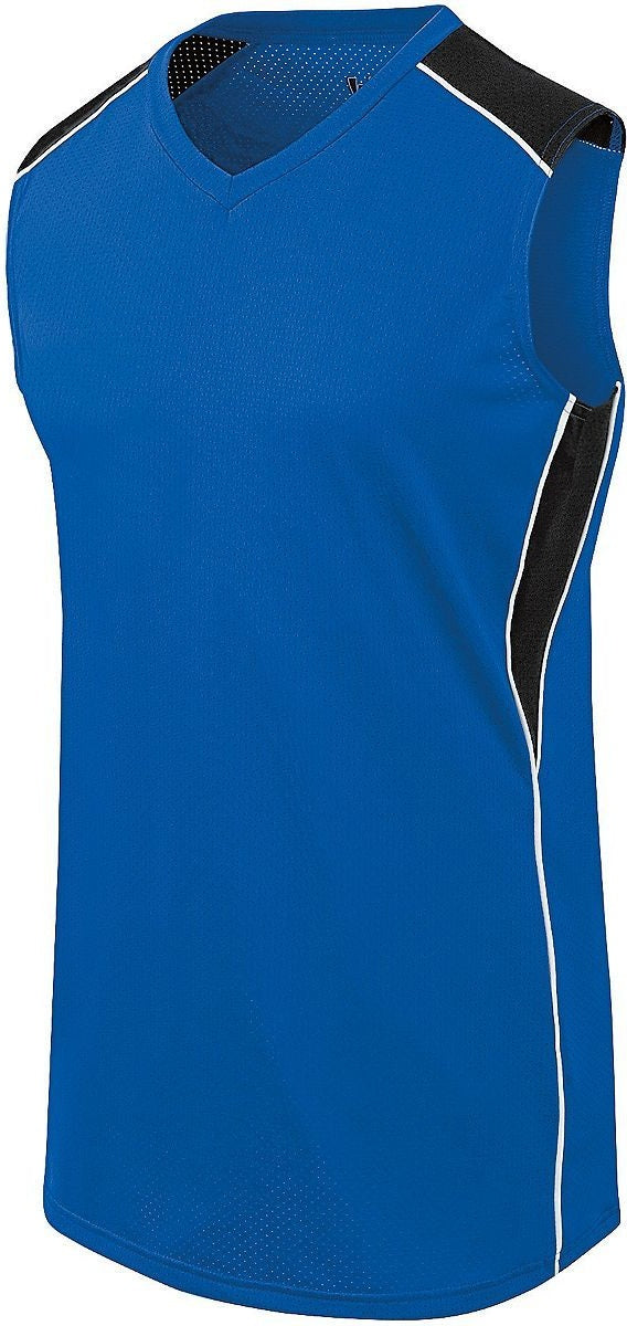 Augusta 312163 Girls Dynamite Softball Jersey - Royal Black White - Adult s
