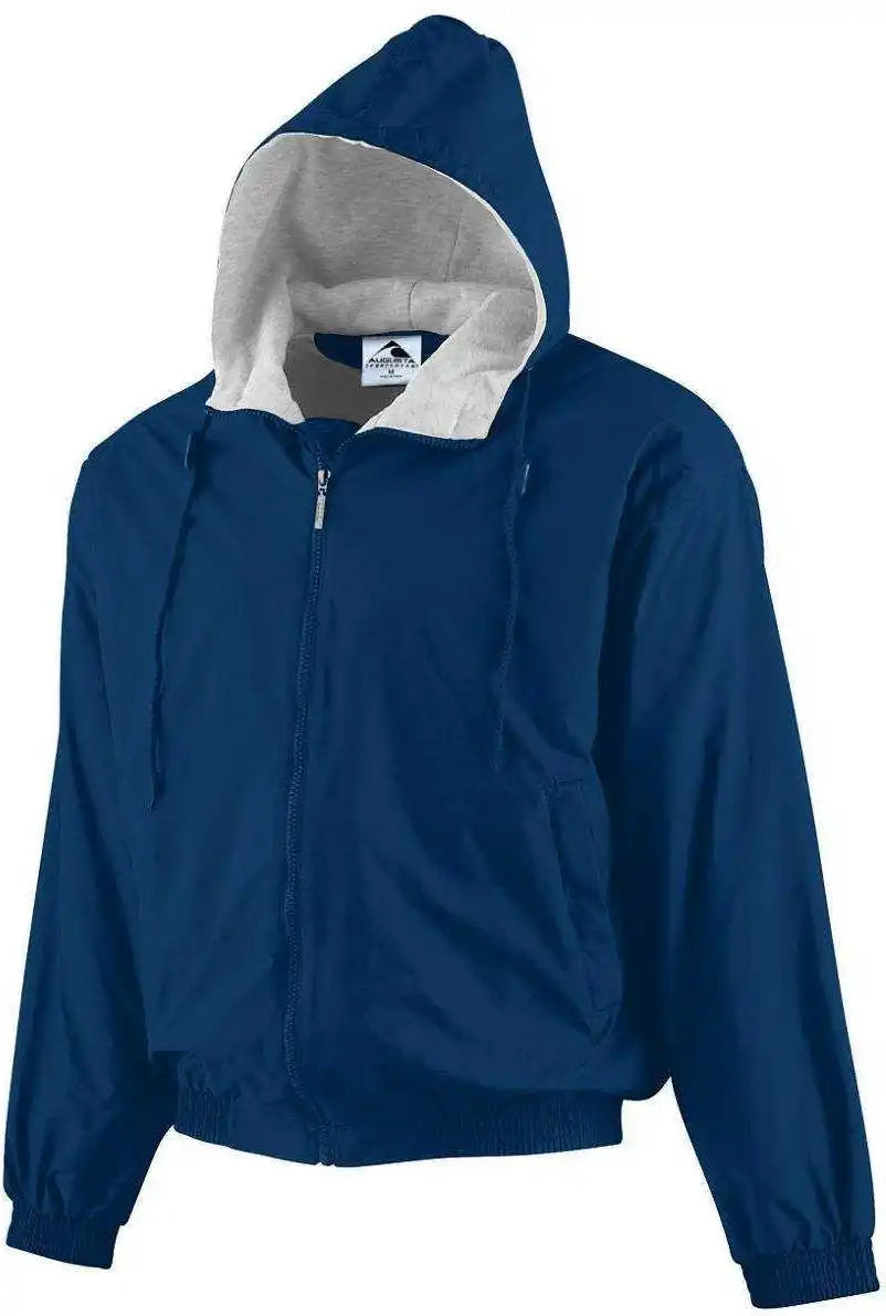 Augusta 3280 Hooded Taffeta Jacket/fleece Lined - Navy