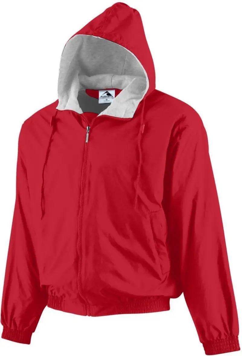 Augusta 3280 Hooded Taffeta Jacket - Red - Adult s