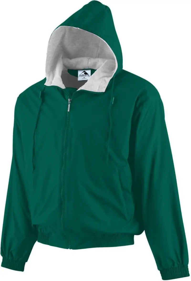 Augusta 3280 Hooded Taffeta Jkt/flc Ld - Dark Green - Adult s
