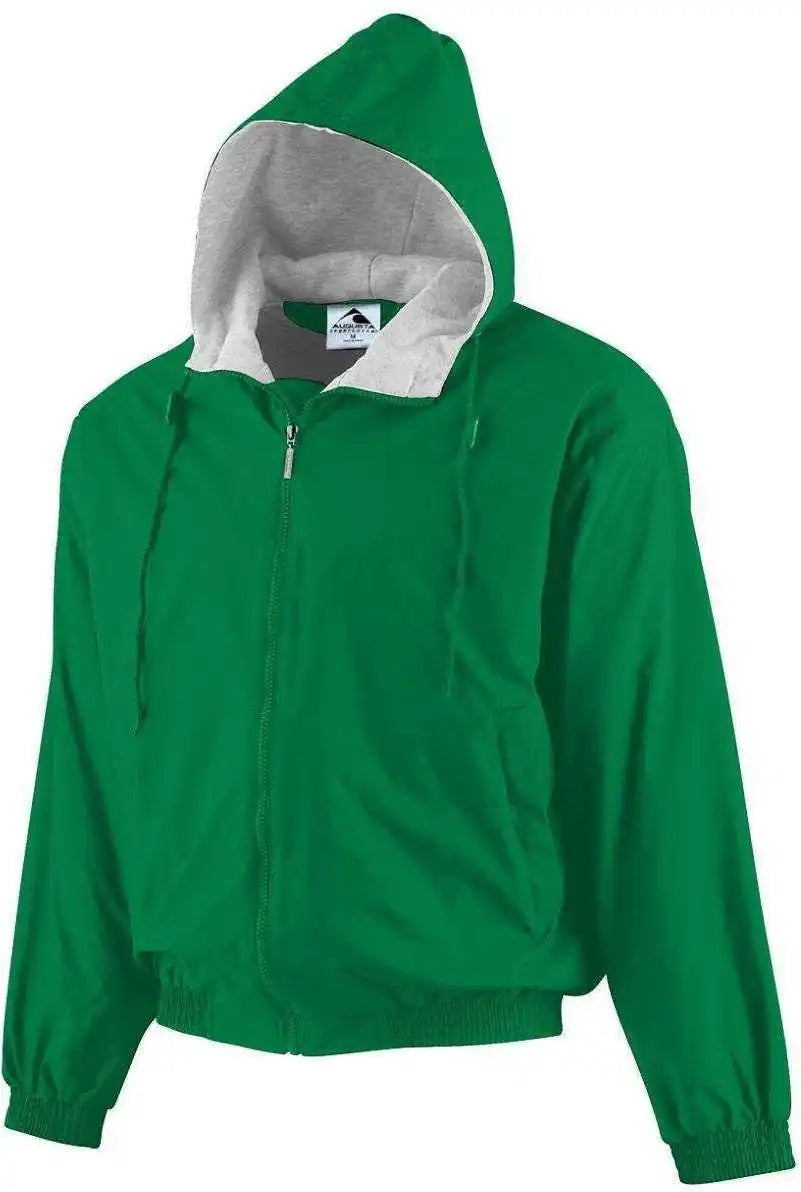 Augusta 3281 Youth Hooded Taffeta Jacket/fleece Lined - Green