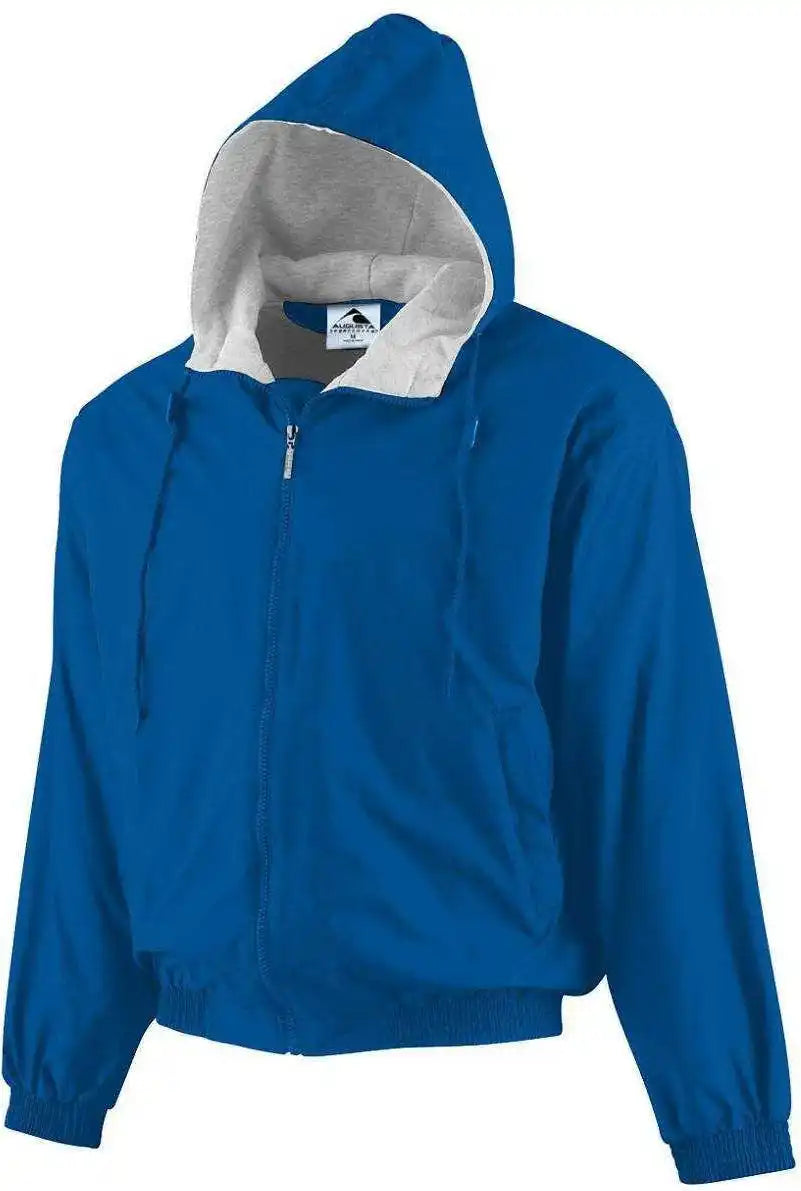 Augusta 3281 Youth Hooded Taffeta Jacket/fleece Lined Royal