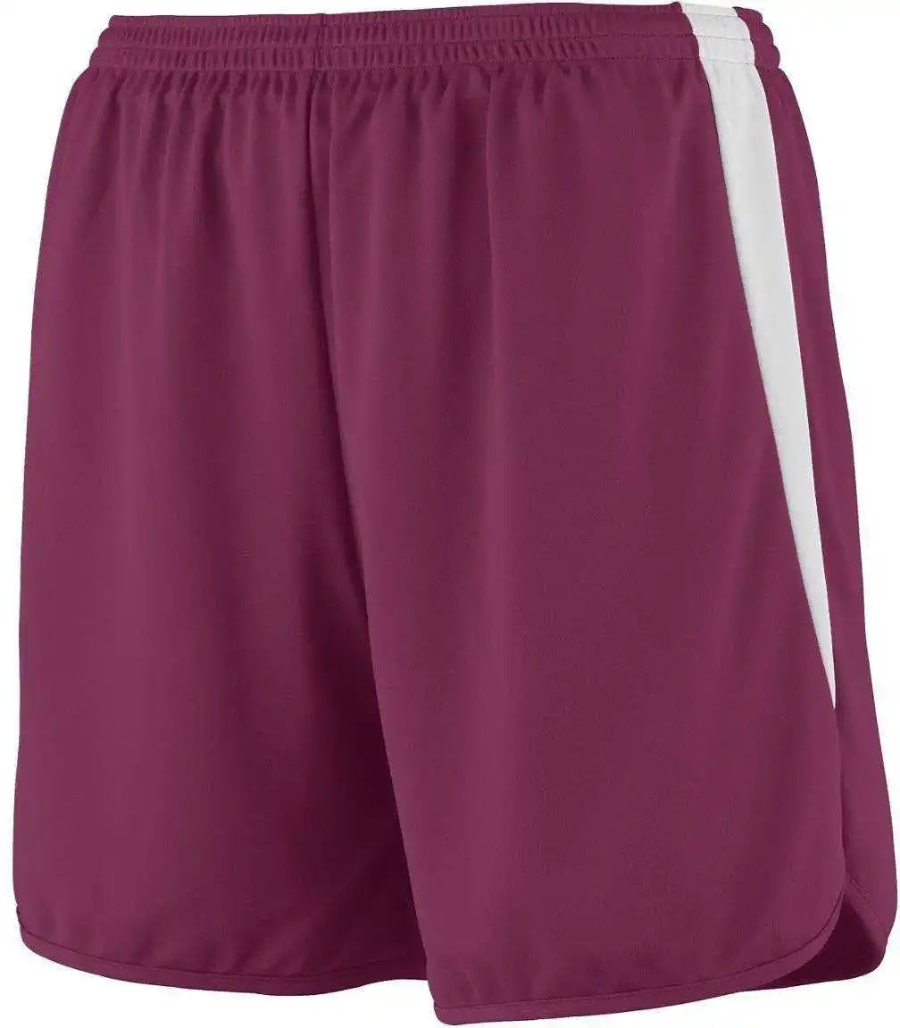 Augusta 346 Velocity Track Short - Youth - Maroon White