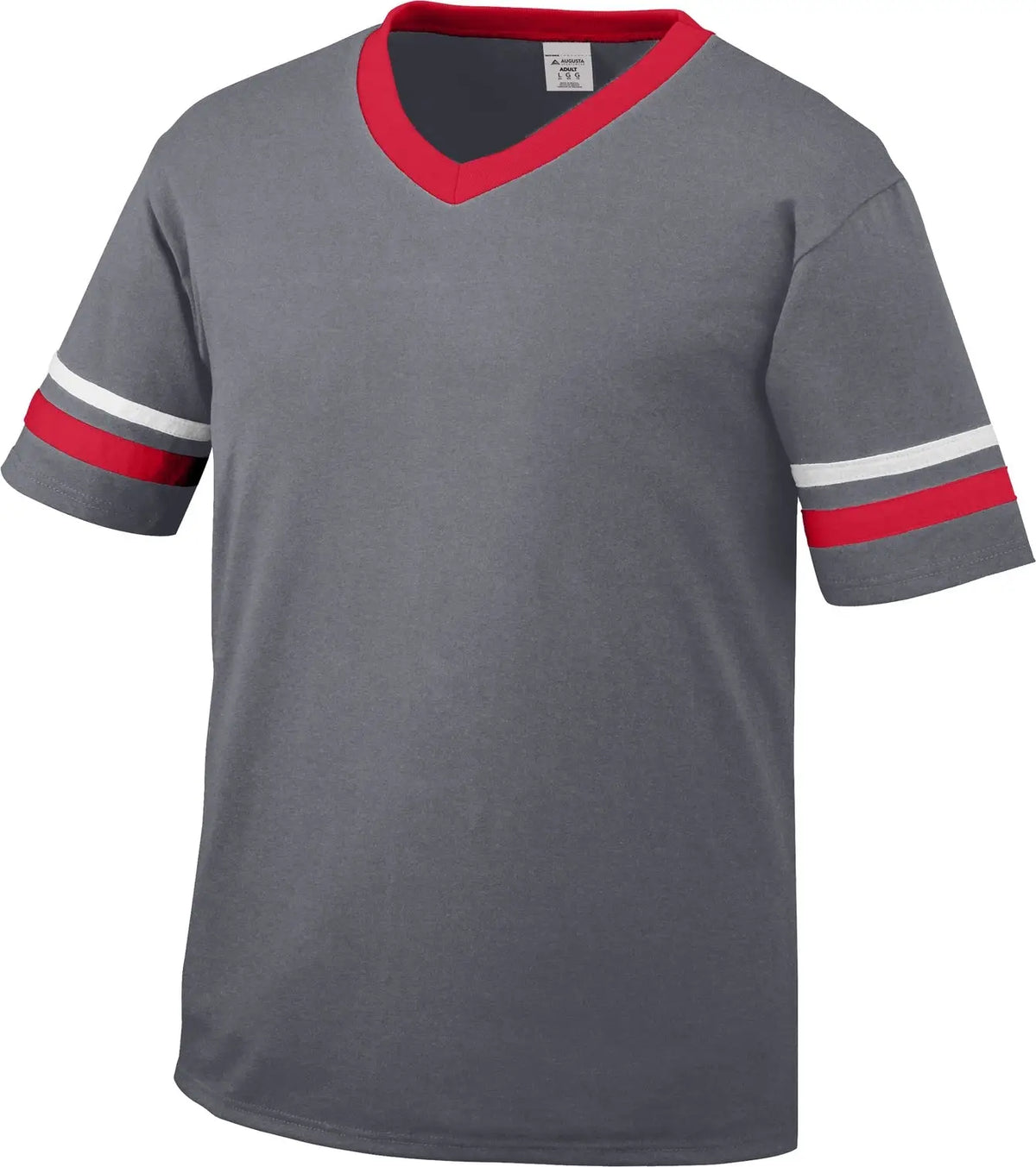 Augusta 360 Sleeve Stripe Jersey - Graphite Red White - Dark Gray / Adult s