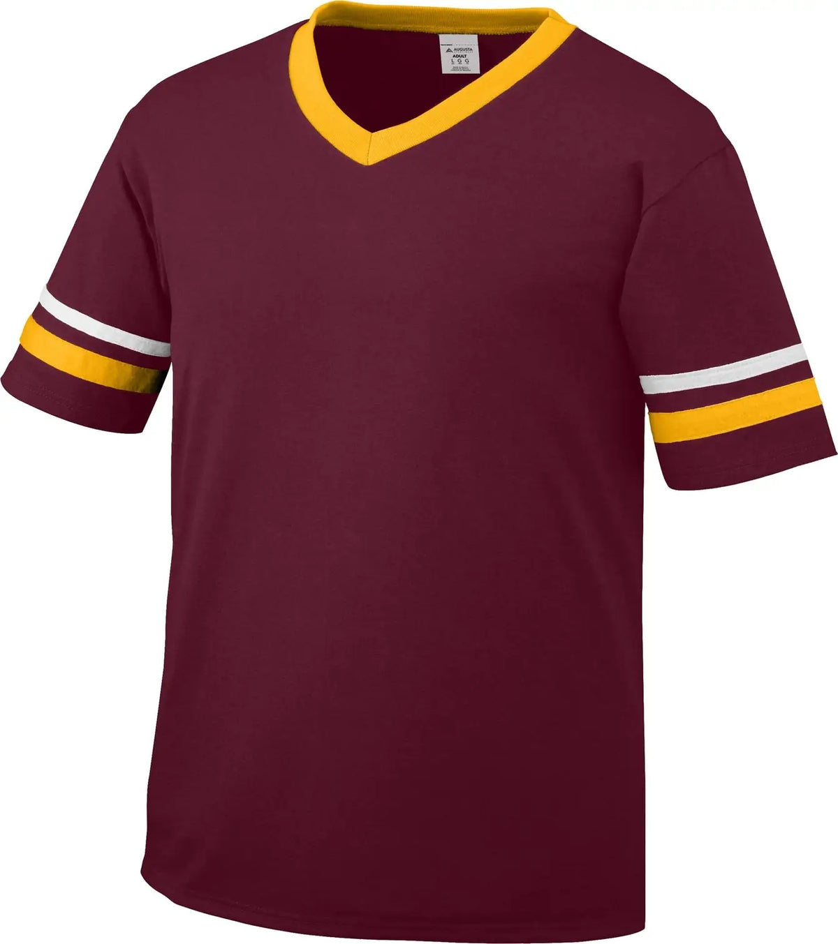Augusta 360 Sleeve Stripe Jersey - Maroon Gold White - Adult s
