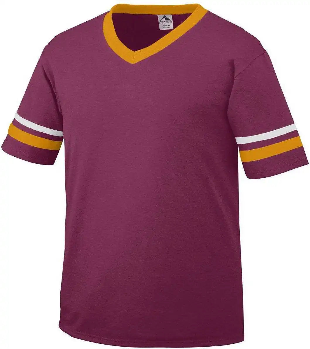 Augusta 360 Sleeve Stripe Jersey - Maroon Gold White