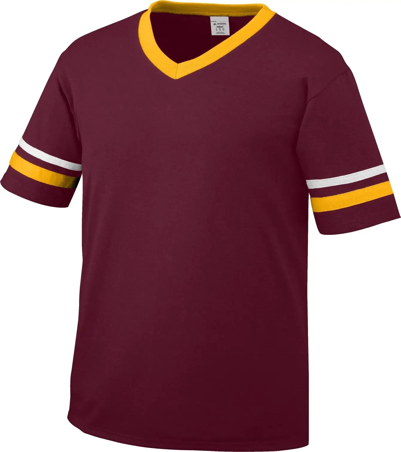 Augusta 360 Sleeve Stripe Jersey - Maroon Gold White