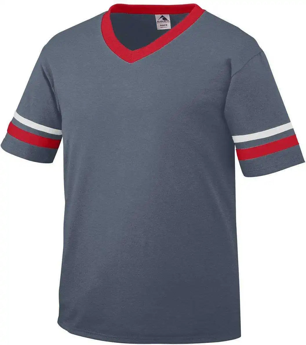 Augusta 361 Sleeve Stripe Jersey Youth Graphite Red White