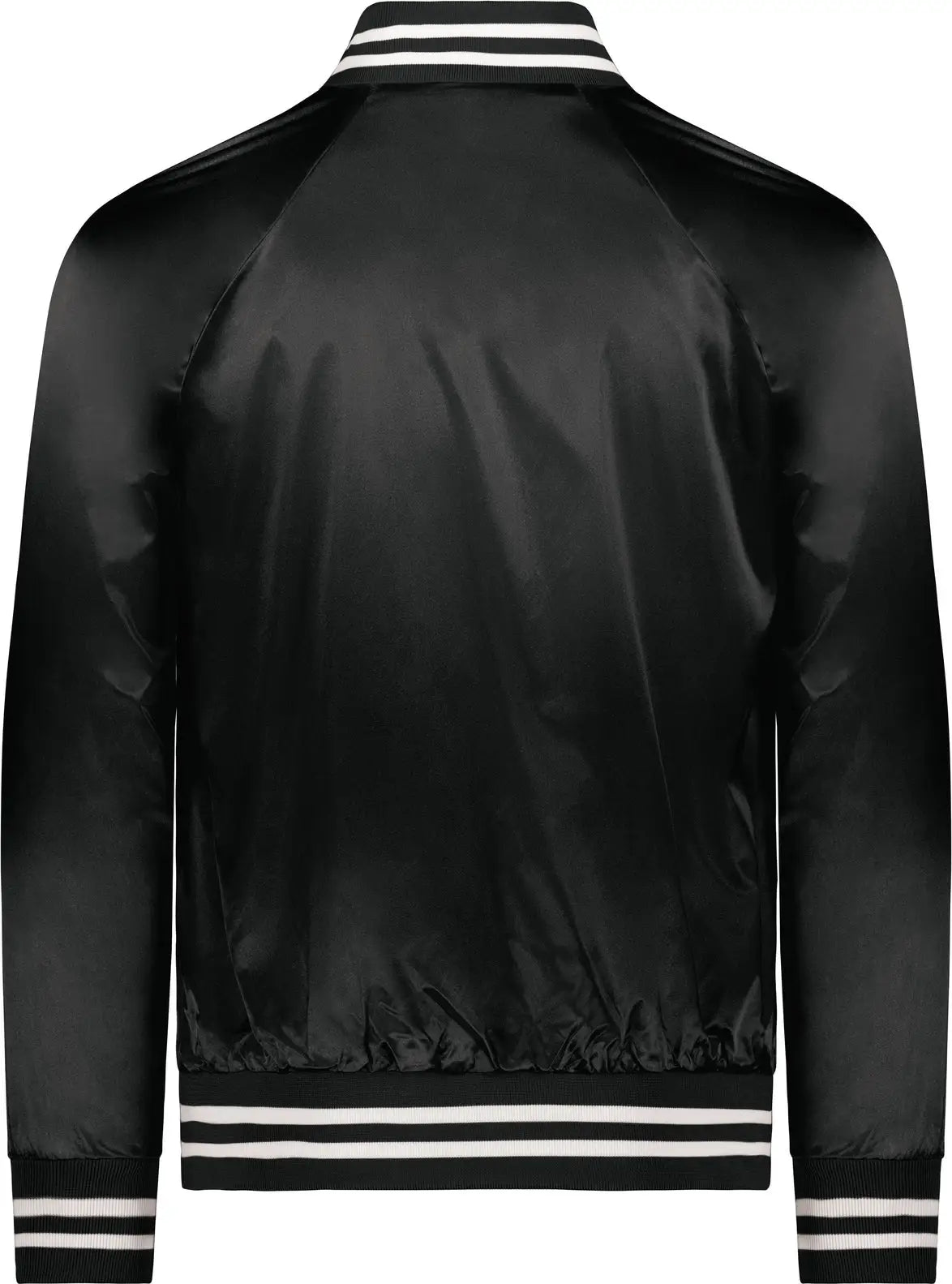 Augusta 3610 Satin Baseball Jacket/striped Trim - Black White