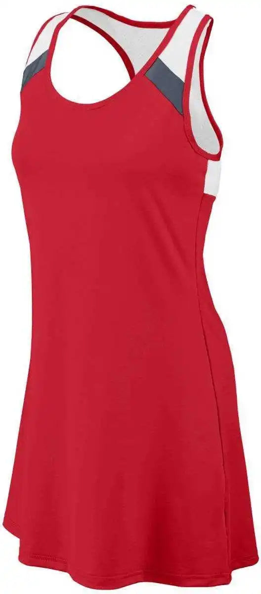 Augusta 4000 Ladies Deuce Dress - Red Dark Gray White