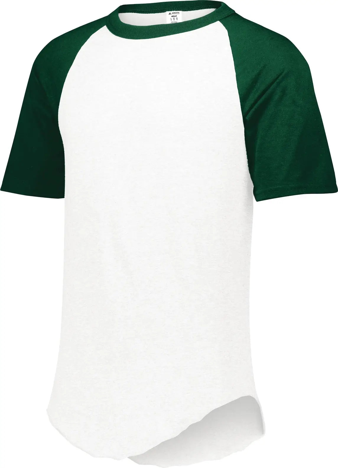 Augusta 423 Short Sleeve Baseball Jersey - White Dark Green - Adult s