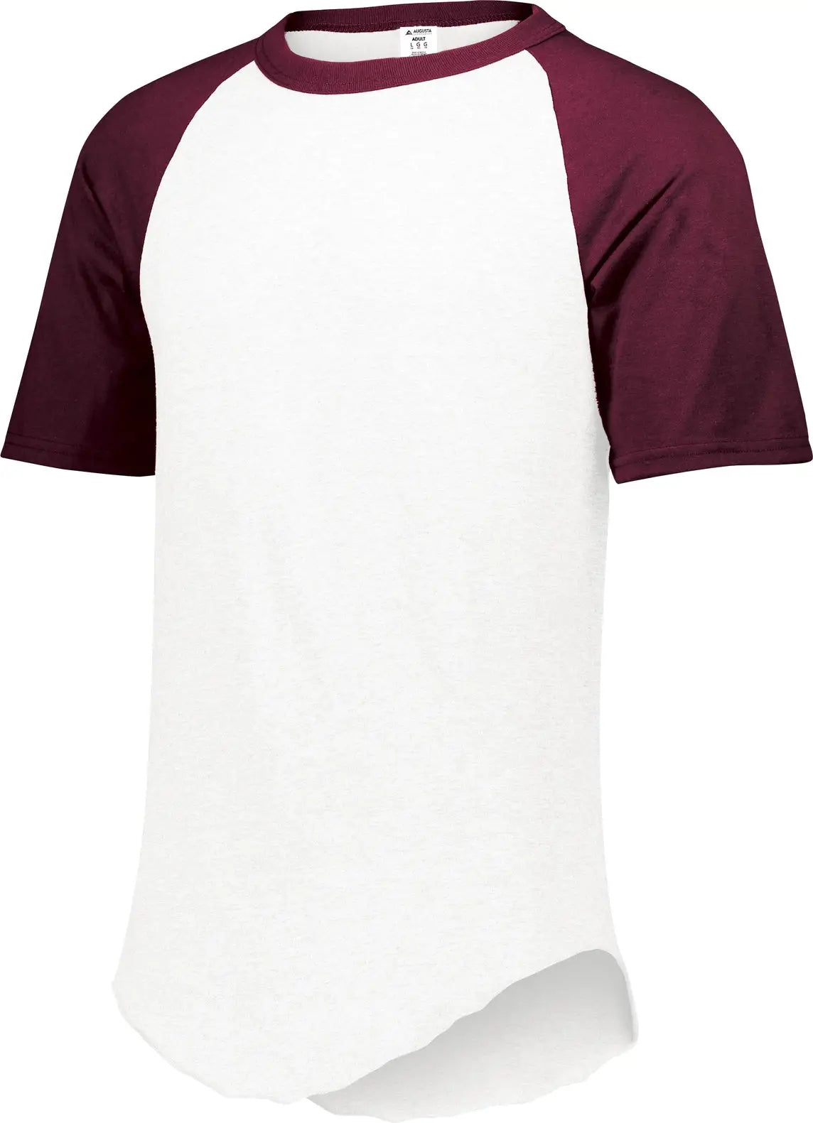 Augusta 423 Short Sleeve Baseball Jersey - White Maroon - Adult s