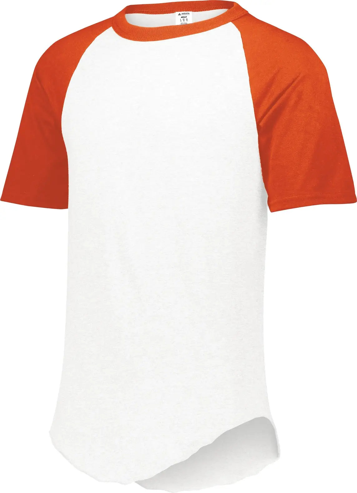 Augusta 423 Short Sleeve Baseball Jersey - White Orange - Adult s