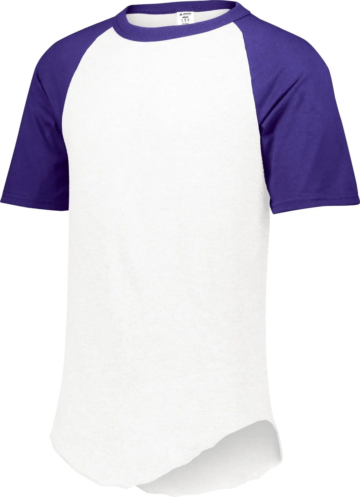 Augusta 423 Short Sleeve Baseball Jersey - White Purple - Adult s