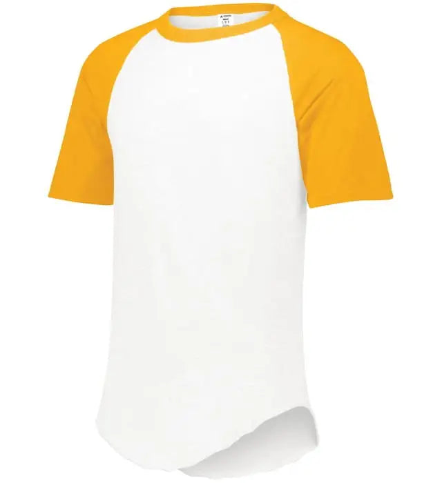 Augusta 424 Short Sleeve Baseball Jersey Youth - White Gold