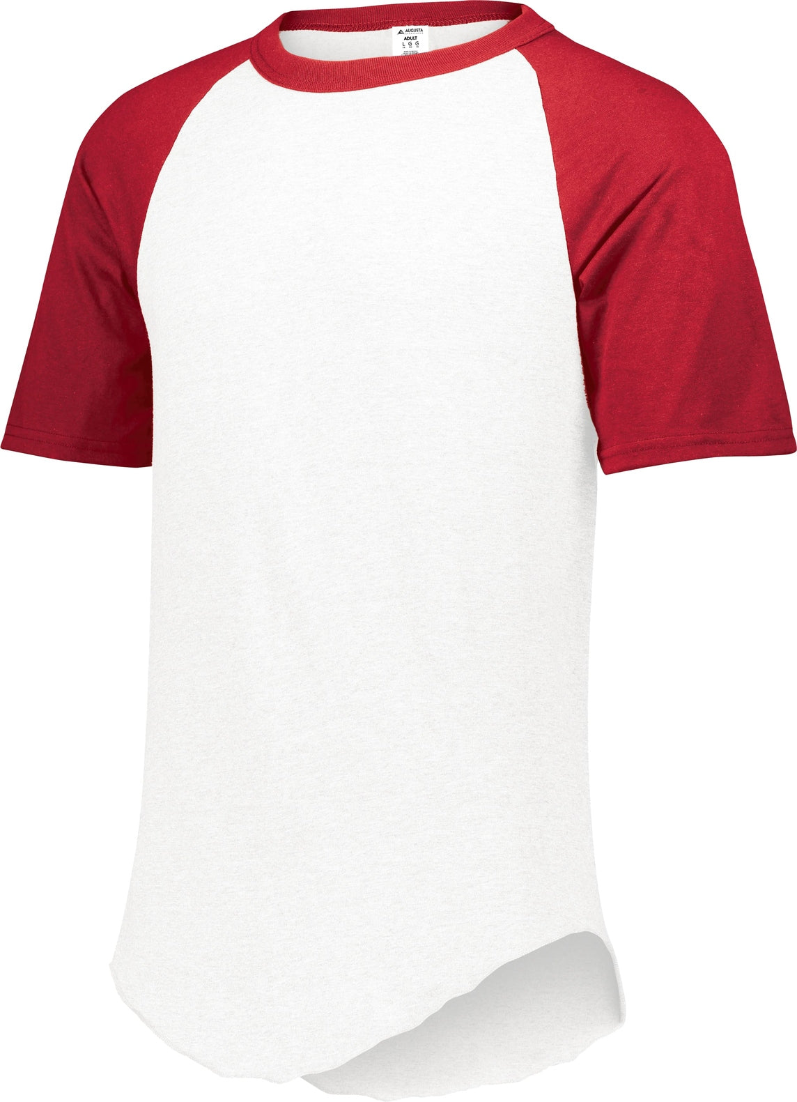 Augusta 424 Short Sleeve Baseball Jersey Youth - White Red - s