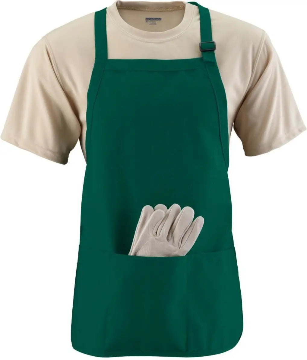 Augusta 4250 Medium Length Apron W/pch - Dark Green - one Size Fits Most