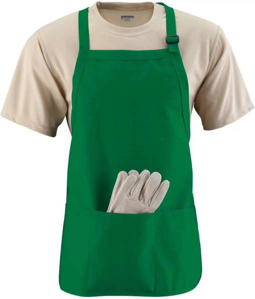 Augusta 4250 Medium Length Apron W/pch - Kelly - one Size Fits Most
