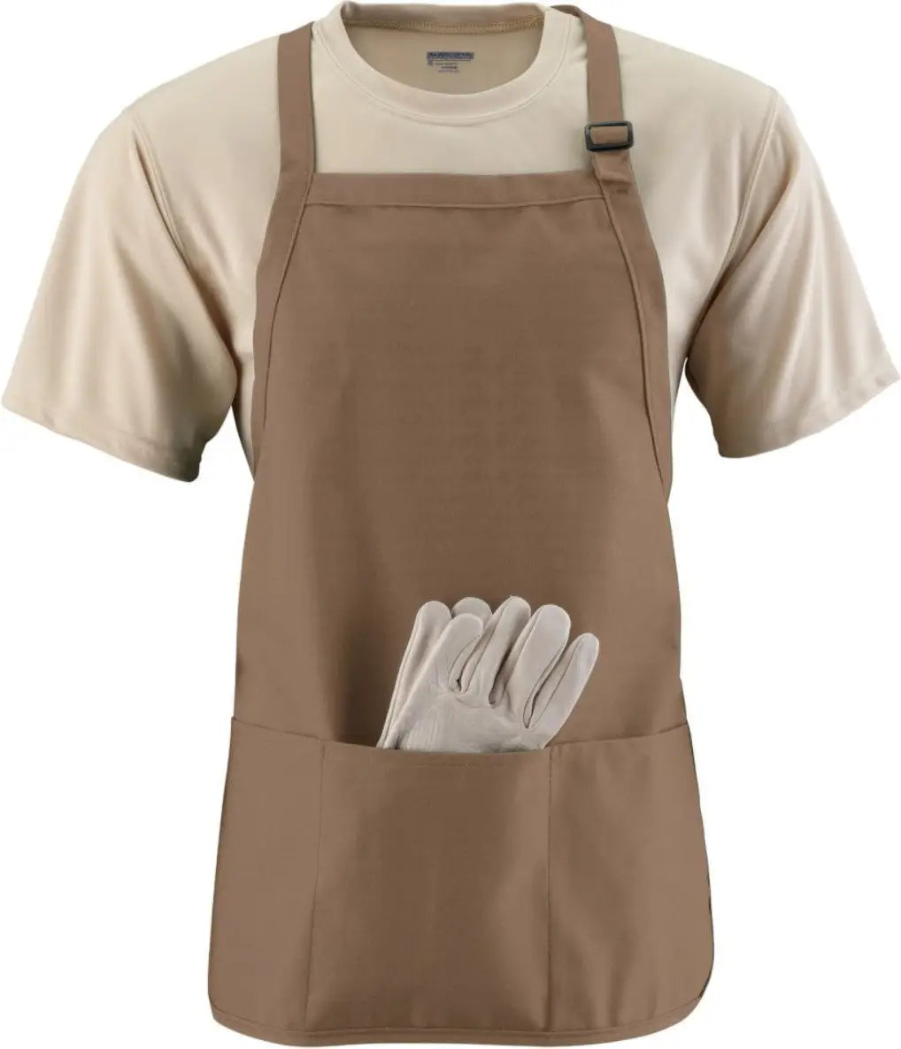 Augusta 4250 Medium Length Apron W/pch - Khaki - one Size Fits Most