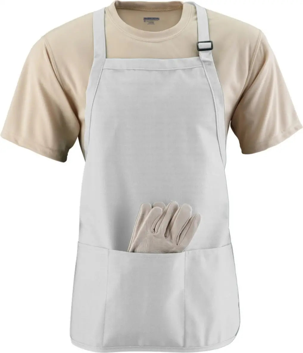 Augusta 4250 Medium Length Apron W/pch - White - one Size Fits Most