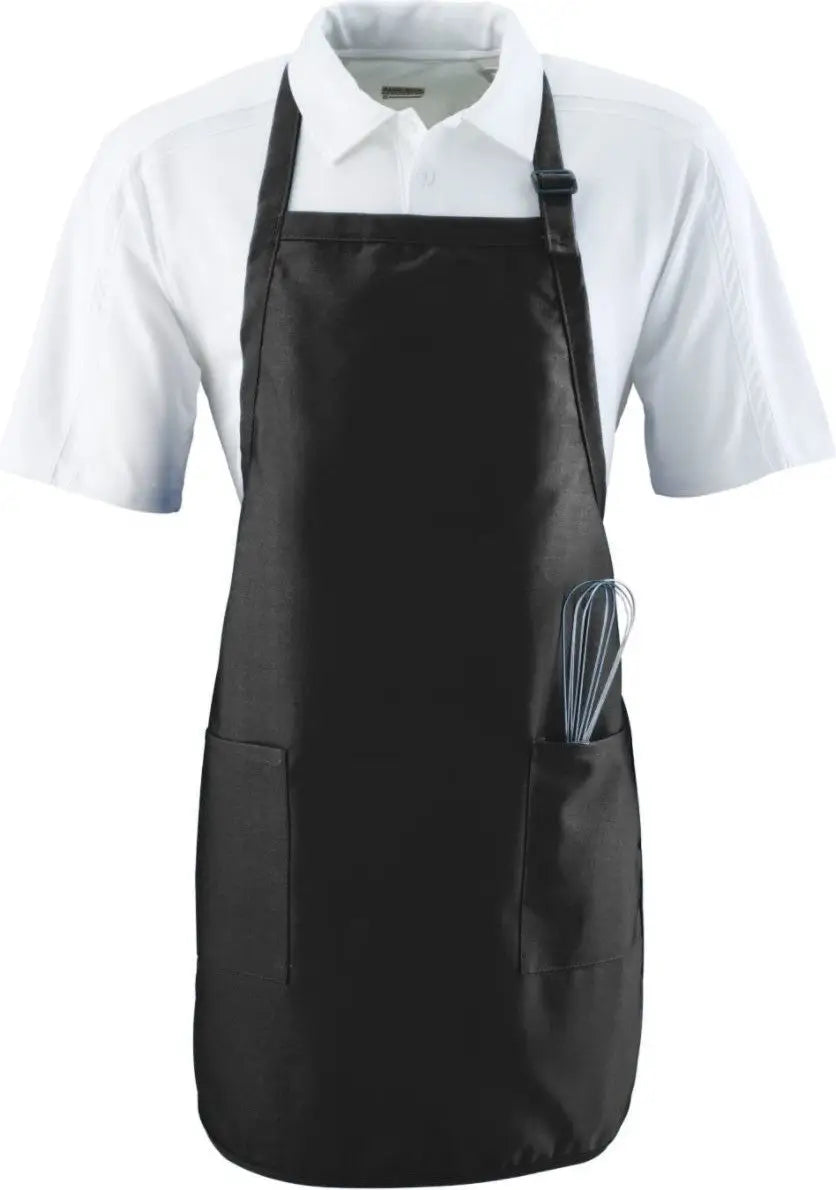 Augusta 4350 Full Length Apron W/ Pkts - Black - one Size Fits Most