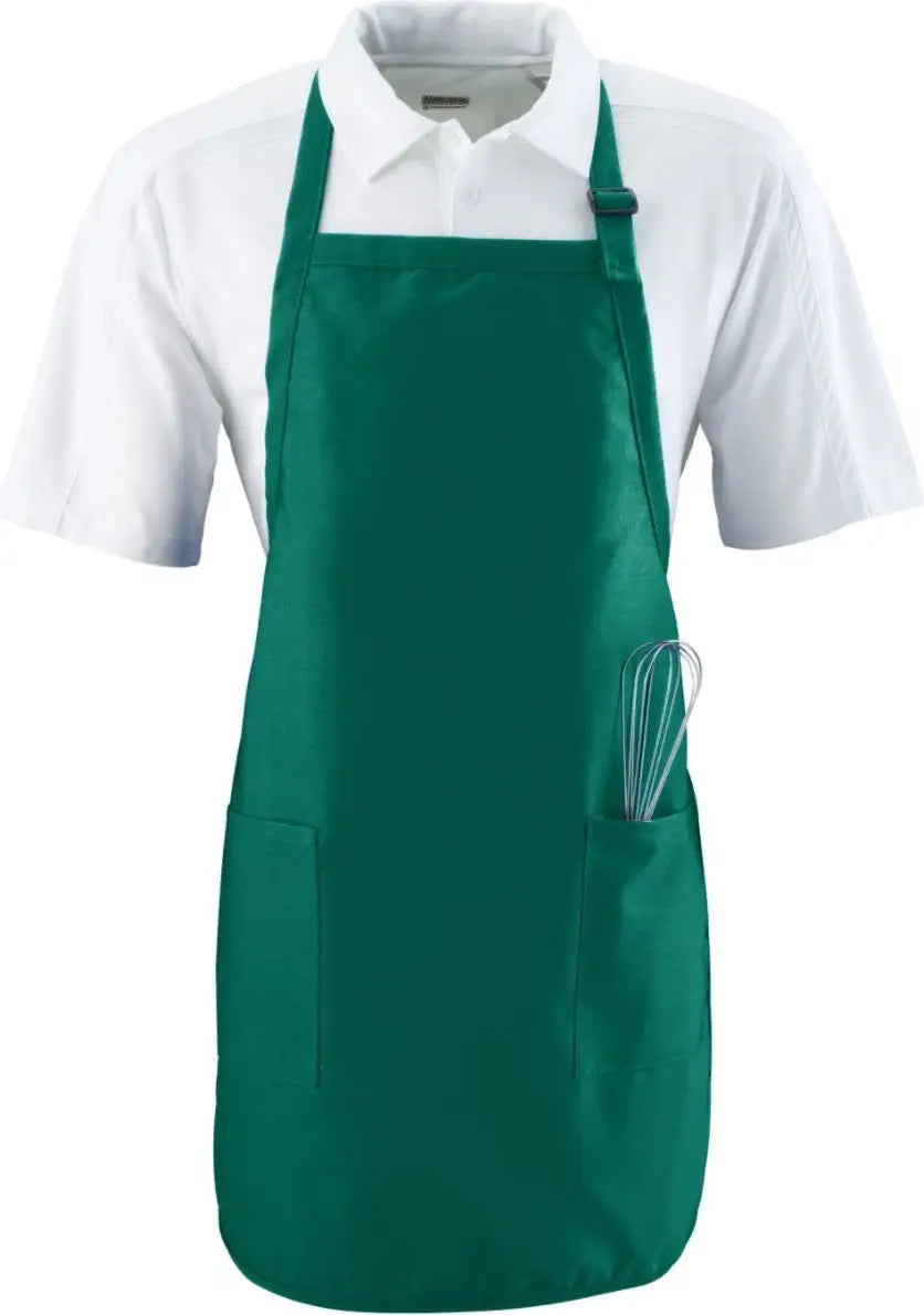 Augusta 4350 Full Length Apron W/ Pkts - Dark Green - one Size Fits Most